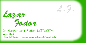lazar fodor business card